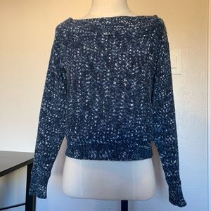 Gap blue/white cropped boatneck sweater